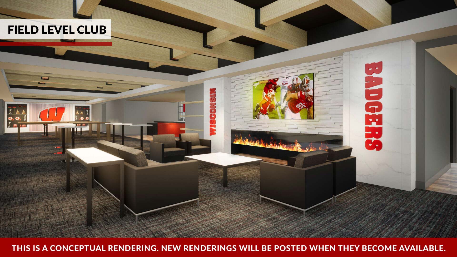 A render of a view of a lounge area inside the project.